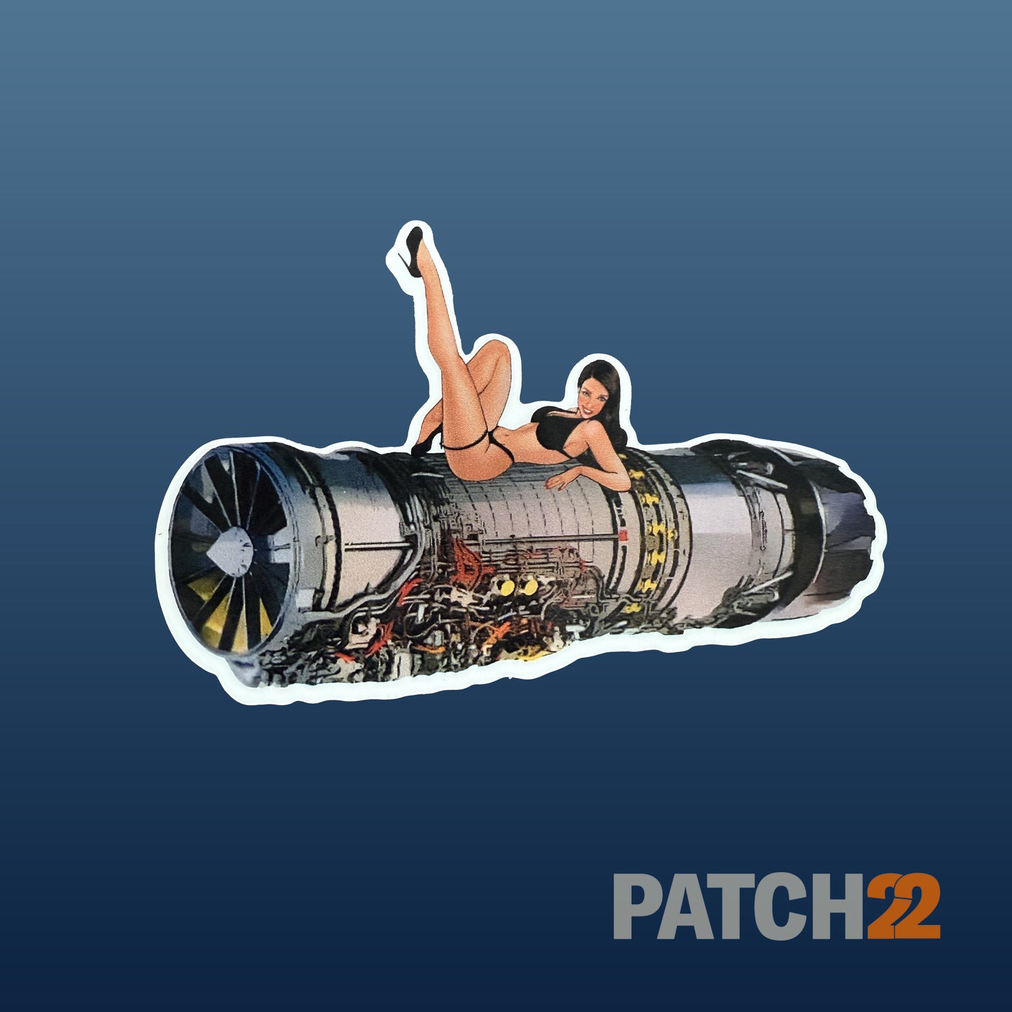 F110 Engine Pin-Up Sticker